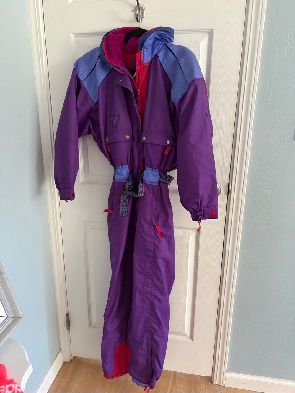 Degre 7 Vintage Ski Suit 80s retro size 6 hooded balaclava